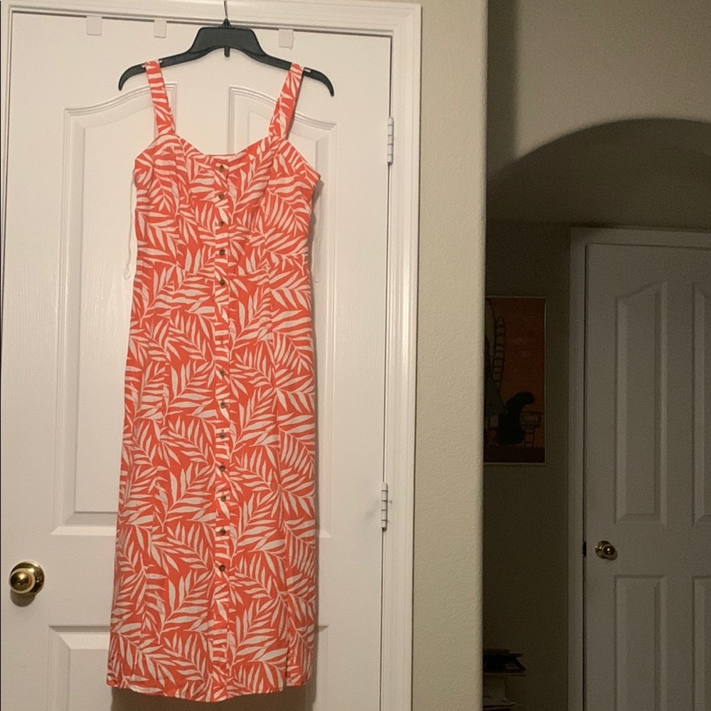 Angels Orange and White Sleeveless Sundress